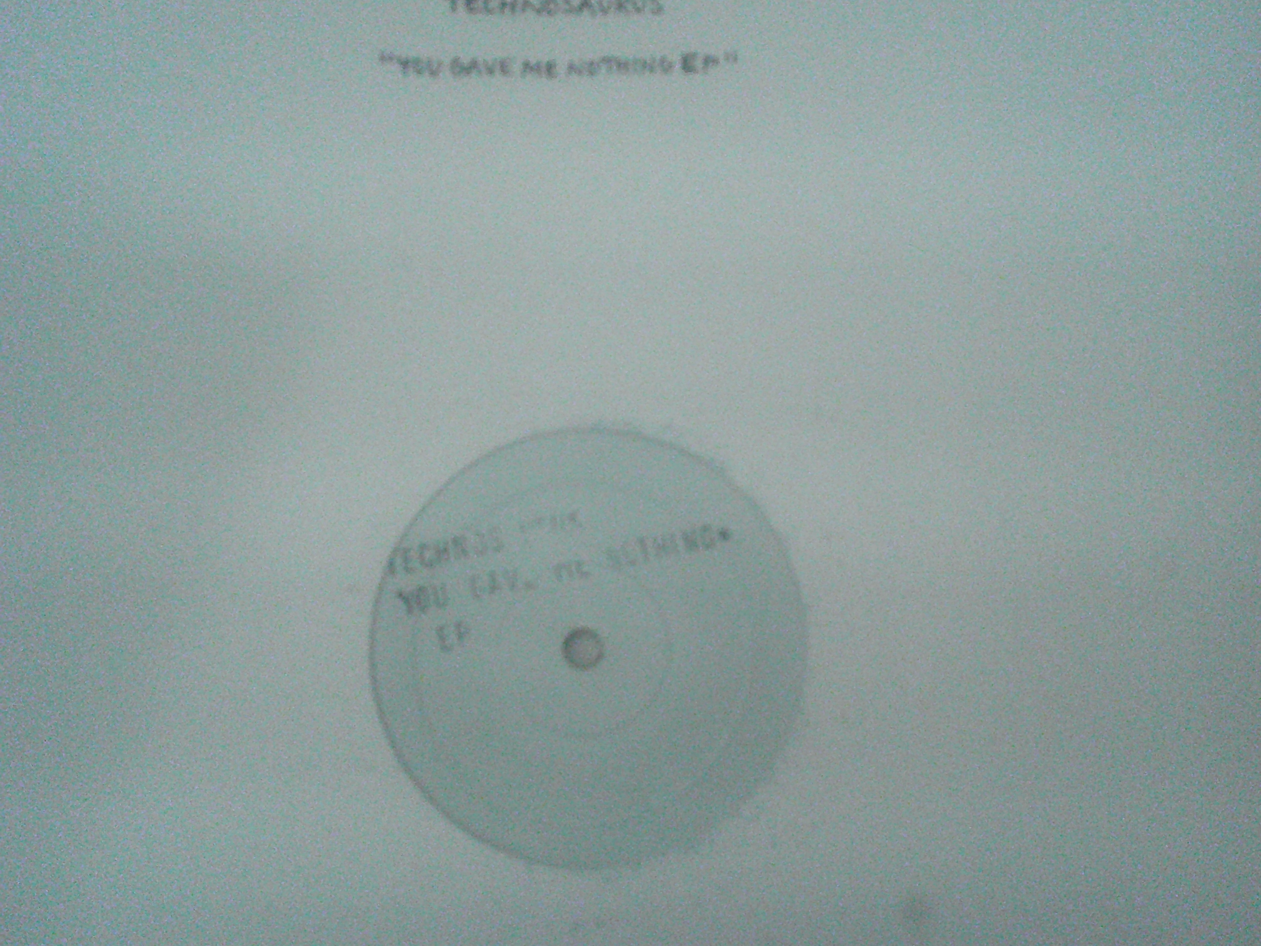 TECHNOSAURUS-YOU GAVE ME NOTHIG EP-TBH1